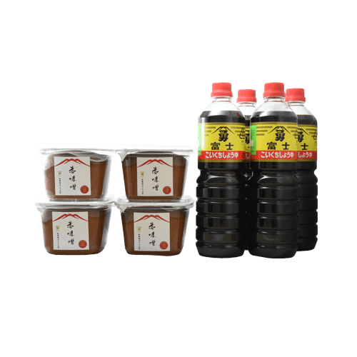 富士醤油 4本 赤漉味噌750g 4個セット