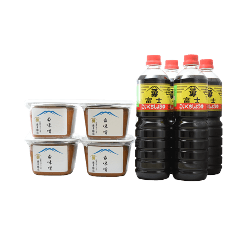 富士醤油 4本 白漉味噌750g 4個セット
